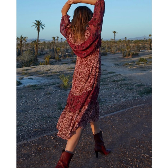 BA&SH Gypsie Mixed Print Midi Dress NWOT - Picture 2 of 7